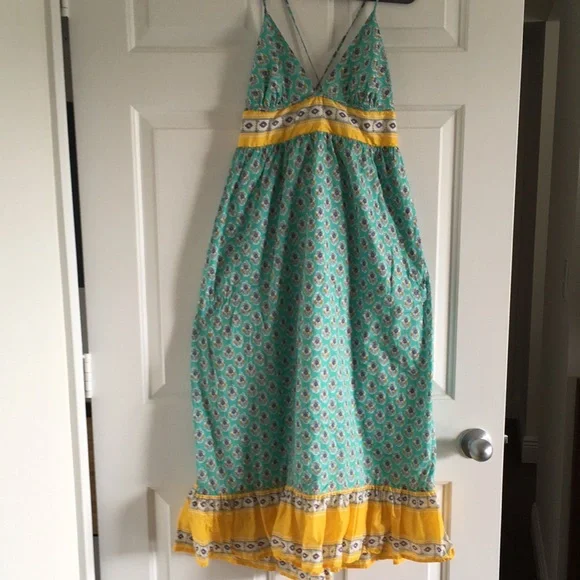 NWOT J Crew SZ Blockprints cotton tie top midi dress M - Picture 3 of 12